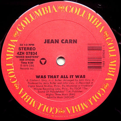 Jean Carn / Dee Dee Sharp Gamble : Was That All It Was / Breaking And Entering (12")