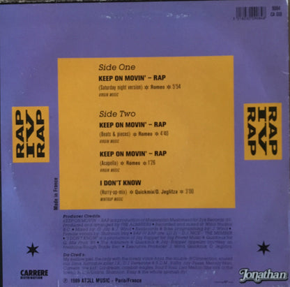Rap IV Rap : Keep On Movin' (The Rap Version) (12")