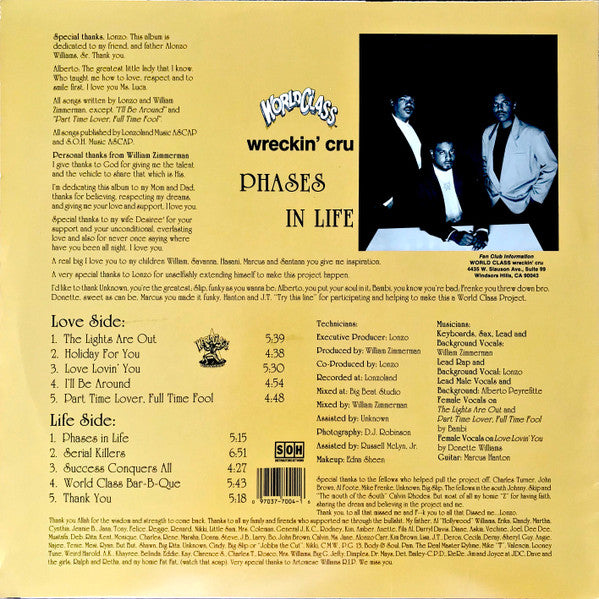 World Class Wreckin' Cru : Phases In Life (LP, Album)