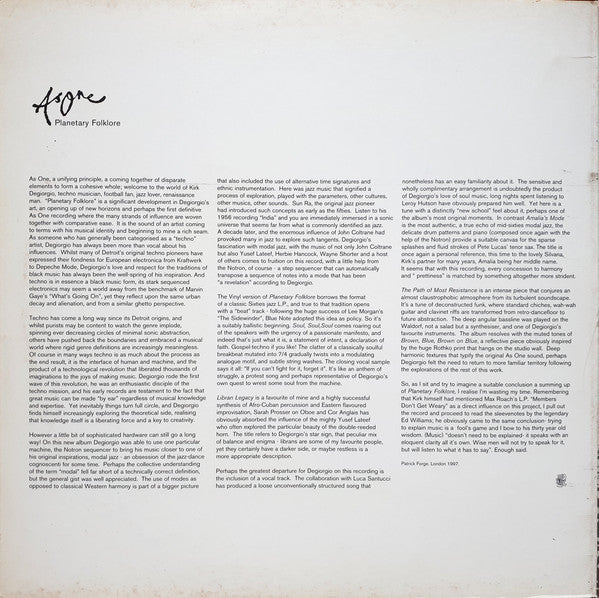 As One : Planetary Folklore (LP, Album, Gat)