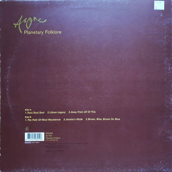 As One : Planetary Folklore (LP, Album, Gat)