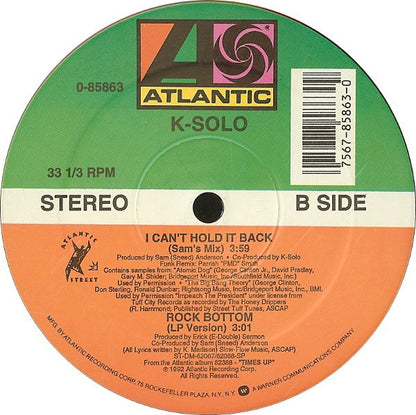 K-Solo : I Can't Hold It Back (12")