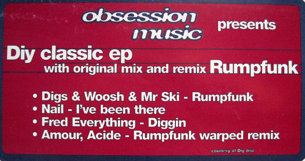 Various : Obsession Music Presents Diy Classic EP (12")