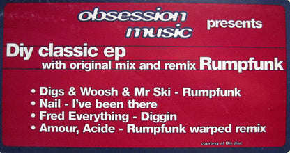 Various : Obsession Music Presents Diy Classic EP (12")