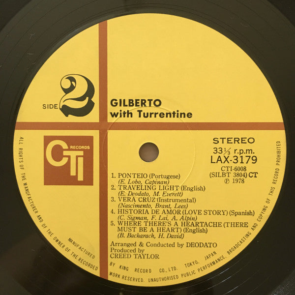 Astrud Gilberto With Stanley Turrentine : Gilberto With Turrentine (LP, Album, Ltd, RE)
