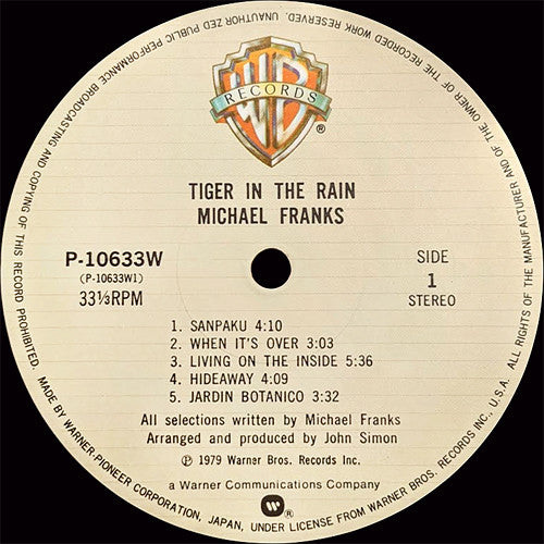 Michael Franks : Tiger In The Rain (LP, Album)