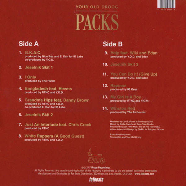 Your Old Droog : Packs (LP, Album)